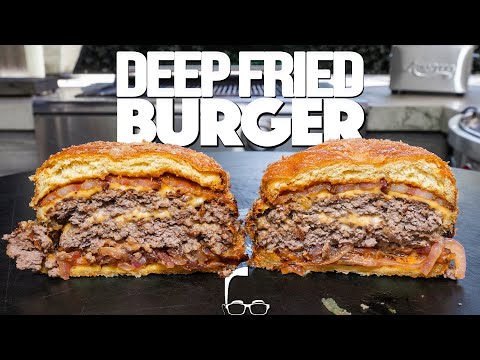 MAKING A DEEP FRIED BACON DOUBLE CHEESEBURGER | SAM THE COOKING GUY