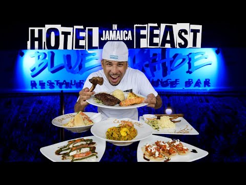 JAMAICA HOTEL FEAST!! SURF & TURF LAMB, PASTA, CURRY AND MORE!!
