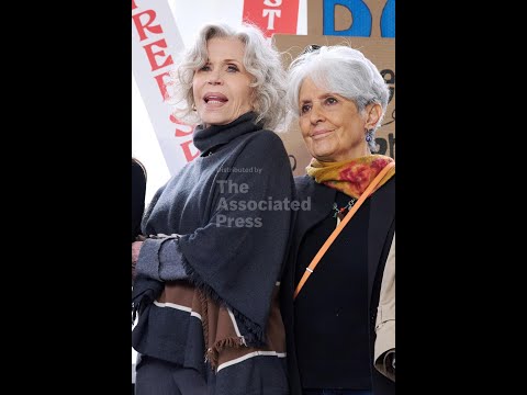 Jane Fonda, Joan Baez, and Maggie Rogers protest censorship and media consolidation