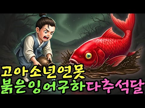 👌잠자기전 듣는 옛날이야기 1시|고아 소년이 연못에 갇힌 붉은 잉어를 구하다… 추석 달밤, 잉어가 용으로 변해 돌아와 소년을 데려가다ㅣ옛날이야기 ㅣ민담 ㅣ오디오북ㅣ전설ㅣ설화 ㅣ야담