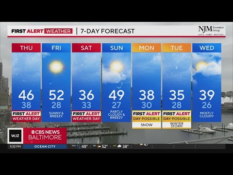 Wintry weather returning to Maryland overnight