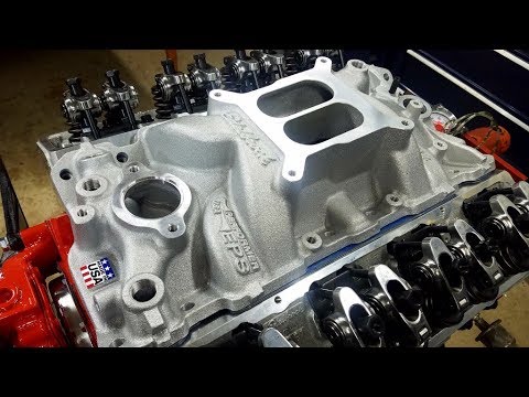 Engine Building Part 12 - Installing an Edelbrock Performer Dual Plane Intake Manifold SBC 350