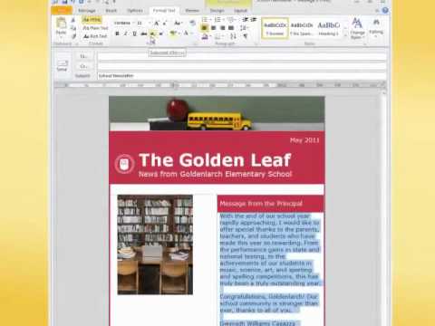 Make over a school newsletter with Outlook 2010&rlm;.mp4