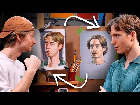 Portrait Painting Battle! - (College Professor vs. YouTuber)