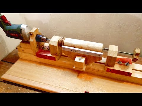 3 in 1 Homemade Lathe Machine. Part 1 - Drill Powered Wooden Lathe