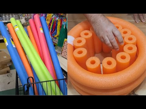 We can't BELIEVE what he did with this pile of pool noodles! 😱
