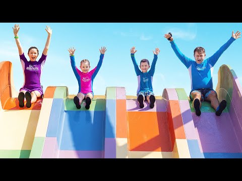 Diana is going to swim in the pool. Dad explains how to swim properly