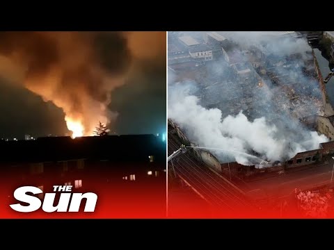 Wolverhampton fire: Explosions heard as blaze turns sky red with 100 firefighters rushing to scene