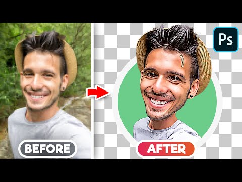 How to Turn Photo to Cartoon Effect (Cartoon Logo) - Photoshop Tutorial