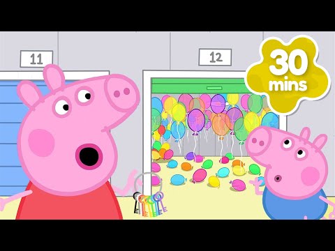 Peppa & George Find MYSTERY Doors 🚪 Room FILLED with BALLOONS | Peppa Pig Full Episodes | 30 Minutes