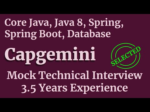 Java 8, Spring Boot, database interview Questions | Capgemini Technical Mock Java Interview