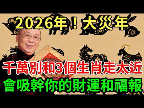 2026年，這3個生肖是“大災年”！千萬別和這3種人走太近，會吸幹你的財運和福報！|禪悟修心 #生肖 #運勢 #命理 #屬相 #風水 #財運 #佛陀 #佛學