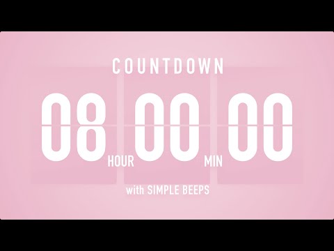 8 Hour Countdown Timer 🌸 Flip Clock with Simple Beeps 🔔