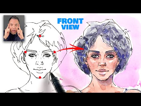 How to sketch ANY face in FRONT VIEW