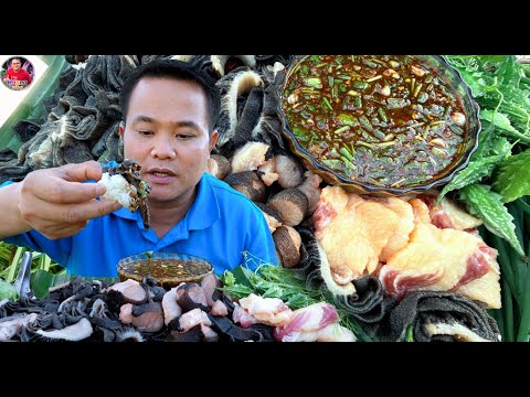 จุ๊คันแทนาฮก อกหมากพร้าว  สามสิบกลีบ คุ้ยแจ่วขมกรอบๆ แกล้มมะระขี้นกอ่ำหล่ำแซ่บจ้วดเข้ากันคัก