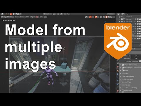 Modeling from multiple references in Blender using fSpy
