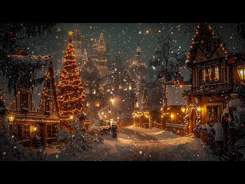 Snowy Gothic Christmas Village | Gentle Piano & Violin | Dark Academia Ambience for Reading,Studying