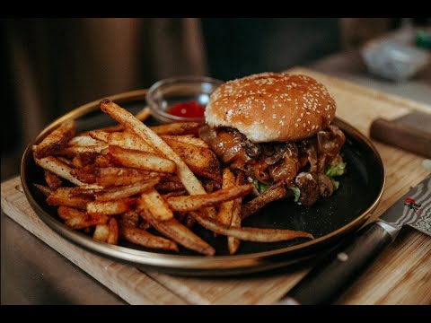 • la jolla beach burger with homemade fries •