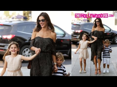 Alessandra Ambrosio & Her Daughter Anja Get Serenaded "Happy Birthday" By Paps At 8th Birthday Party