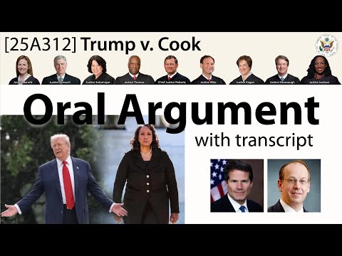 Oral Argument on firing a Federal Reserve governor: Trump v. Cook