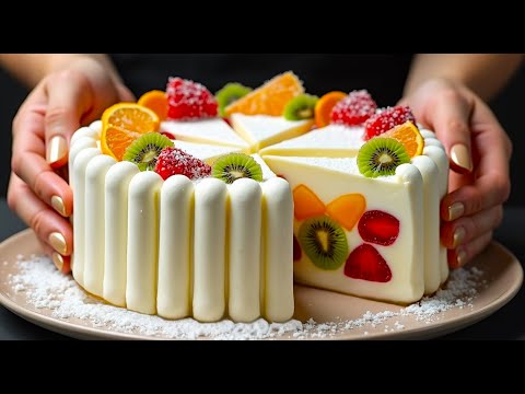 🎄Only milk and condensed milk! Christmas dessert in 10 minutes, without oven, flour, and gelatin!