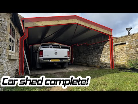 Building myself a little car shed outside my house! Completed.