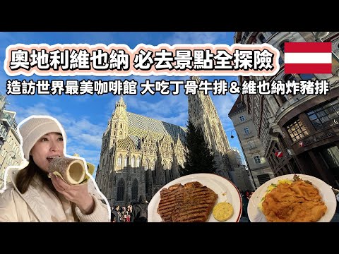【歐洲遊記】奧地利維也納必去景點全探險！大吃丁骨牛排＆維也納炸豬排＆皇帝煎餅｜聖史蒂芬教堂 市政廳 中央咖啡館 格拉本大街 百水公寓 陳家麵館 煙囪捲｜空姐報報Emily的世界旅遊