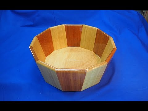 Bird Mouth Joinery: A 12-sided decorative bowl with tapered staves