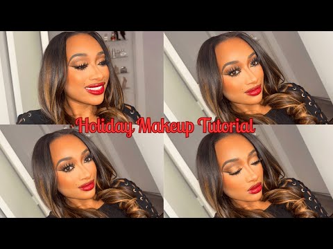 Holiday Glam Makeup Tutorial ✨ Classic Red Lip Look