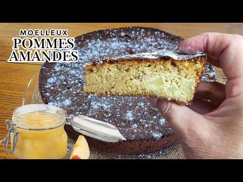 GATEAU MOELLEUX POMMES et AMANDES - Recette sans gluten et sans beurre -