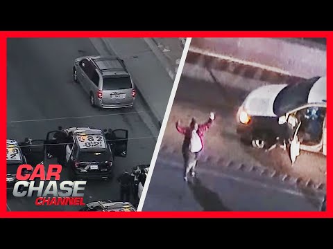 FULL CHASE: Shooting suspect dodges LAPD cars during erratic pursuit | Car Chase Channel