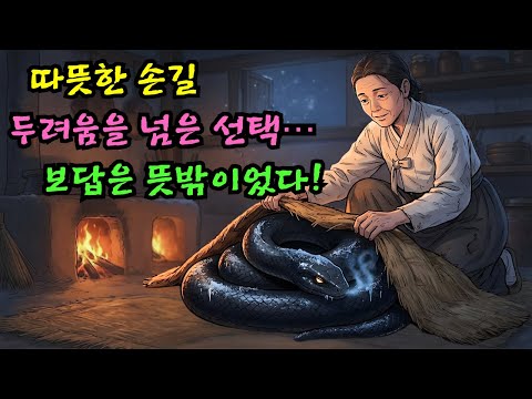 [조선야담] 얼어 죽어가던 거대한 구렁이를 살려준 과부, 그 후 벌어진 충격적인 기적 (감동 전설)