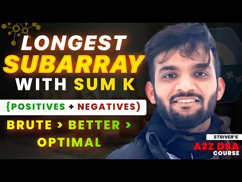 Longest Subarray with sum K | Brute - Better - Optimal | Generate Subarrays