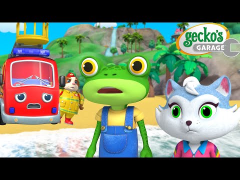 Helicopter Beach Rescue! 🚁🌴 | Gecko's Garage 🚚 | Cartoons For Kids | Toddler Fun Learning