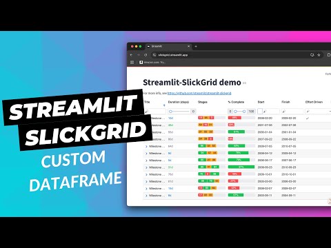Streamlit-SlickGrid - Open source library for grid (DataFrame) control