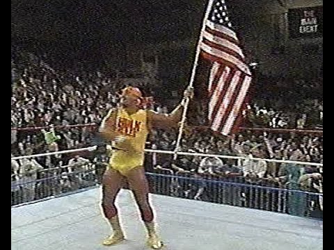 1991 Hulk Hogan recites America's Pledge Of Allegiance at Main Event