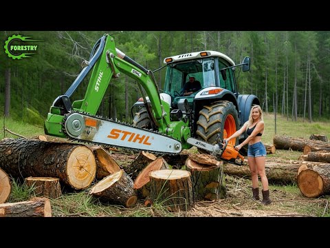 Fastest Biggest Firewood Processing Machine | Dangerous Big Chainsaw Cutting Tree machines #29