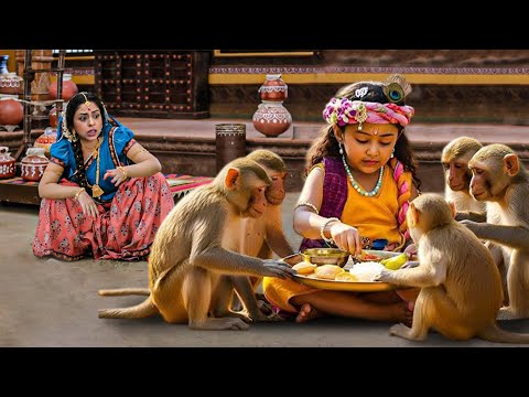 जब मैया यशोदा का प्यार कान्हा ने बाँट दिया—बंदरों को खिलाकर - YASHOMATI MAIYYA KE NANDLAL | Krishna