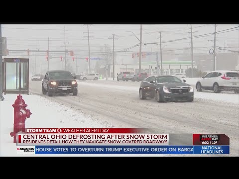 Central Ohioans battle poor road conditions after Saturday snow