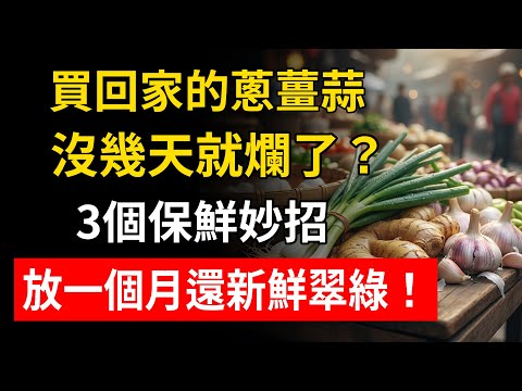買回家的蔥薑蒜，沒幾天就爛了？文軒教你3個保鮮妙招，放一個月還新鮮翠綠！