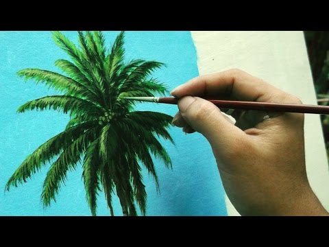 Learn How To Paint Coconut Tree - Instructional Acrylic Painting Lesson by JMLisondra