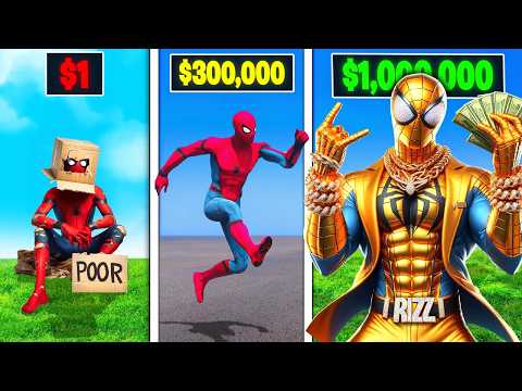 Upgrading POOR to RICHEST SPIDERMAN in GTA 5 RP!