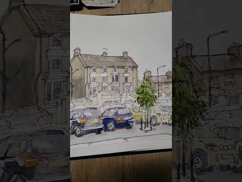 This A4 warercolour - line and wash -  landscape double page spread is a beast #sketching