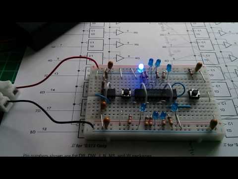 Chip on Breadboard: 74LS374 Octal D-Type Flip Flop