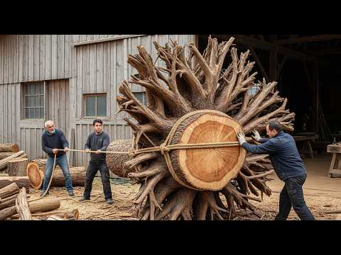 He Proved There's No Waste Wood, His Designs Are Awesome Tree Root and Hollowed Wood Slabs