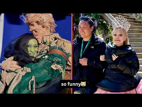 Wicked For Good Funniest Behind The Scenes Moments | Cast behaving like children. Ariana &Cynthia 😹😭