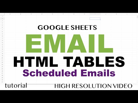 Google Sheets - Email HTML Tables & Schedule Apps Scripts