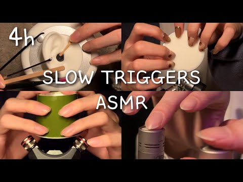 ASMR Brain Tingling Slow Triggers Collection 4 Hours | For Sleep, Work, Relaxation (No Talking)