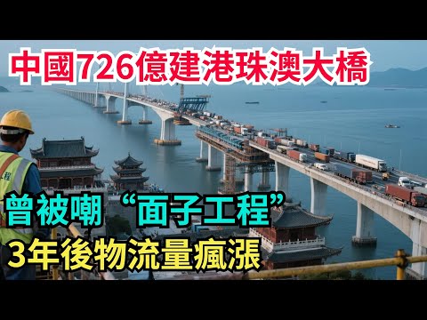 中國斥資 726 億興建港珠澳大橋,曾被譏為「面子工程」,三年後貨物流量飆升#中國#工程#中國製造#中國技術#港珠澳大橋