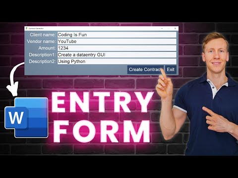 Create a Data Entry Form for MS Word in 10 Minutes using Python | PySimpleGUI & docxtpl Tutorial